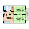 栗東辻ハイツ 2DKの間取り