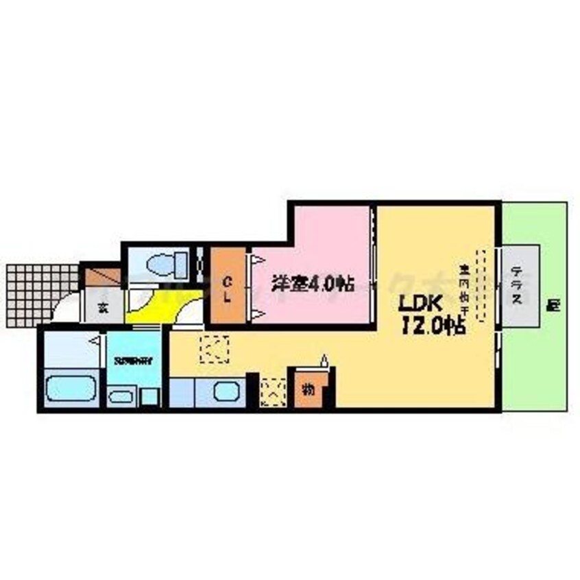 間取図 湖西線/唐崎駅 徒歩22分 1階 築18年