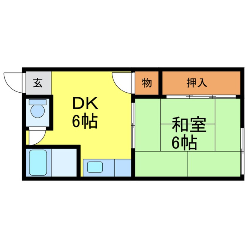 間取図 東海道本線<琵琶湖線・JR京都線>/膳所駅 徒歩6分 1階 築63年