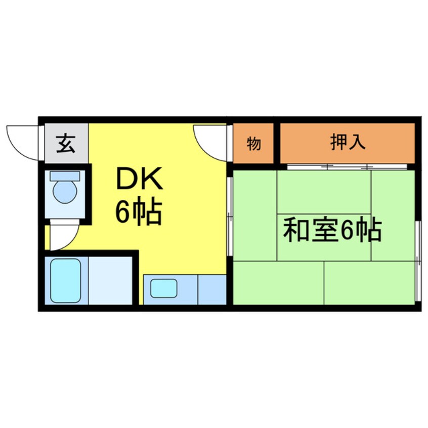 間取図 東海道本線<琵琶湖線・JR京都線>/膳所駅 徒歩6分 1階 築63年