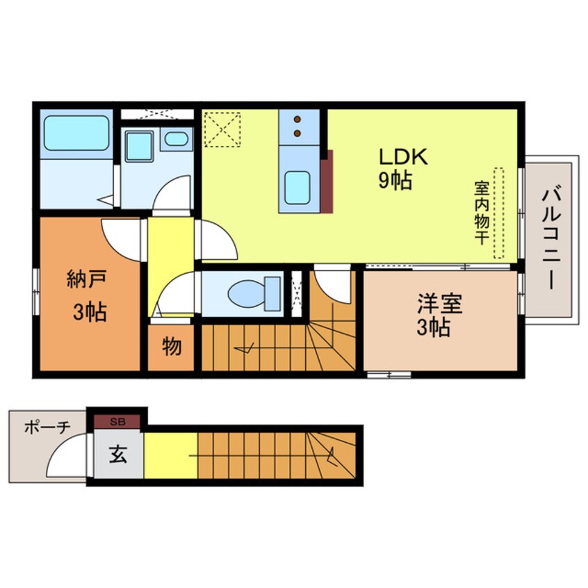 間取図 京阪石山坂本線/石山寺駅 徒歩20分 2階 築17年