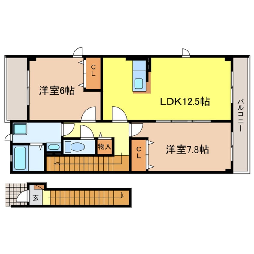 間取図 ポルタヴェルデ　