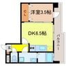 Ｊ　ＣＯＵＲＴ石山駅前 1DKの間取り