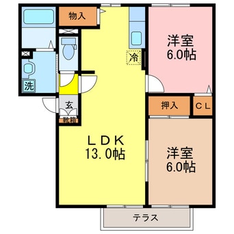 間取図 湖西線/唐崎駅 徒歩24分 1階 築23年