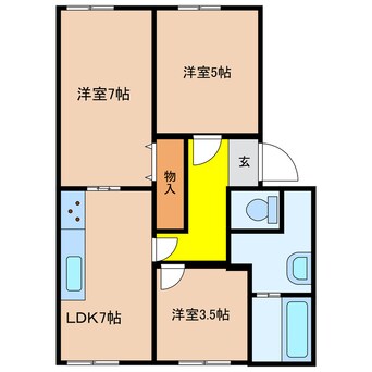 間取図 東海道本線<琵琶湖線・JR京都線>/瀬田駅 徒歩22分 1階 築31年