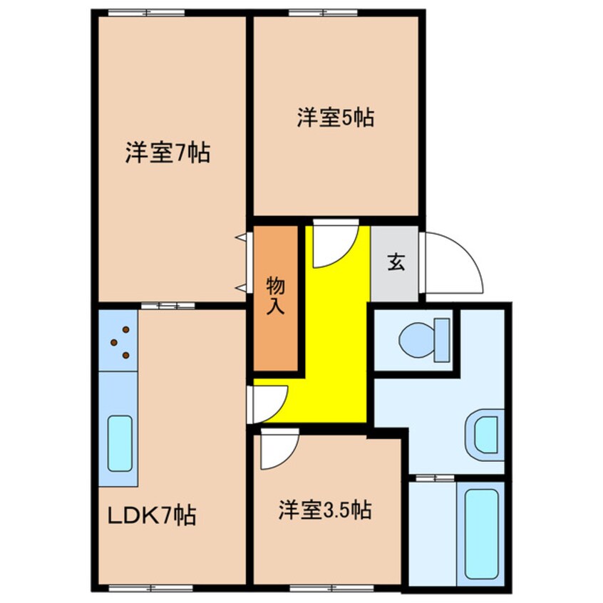 間取図 東海道本線<琵琶湖線・JR京都線>/瀬田駅 徒歩22分 1階 築31年