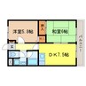 東海道本線<琵琶湖線・JR京都線>/瀬田駅 徒歩15分 3階 築31年 2DKの間取り