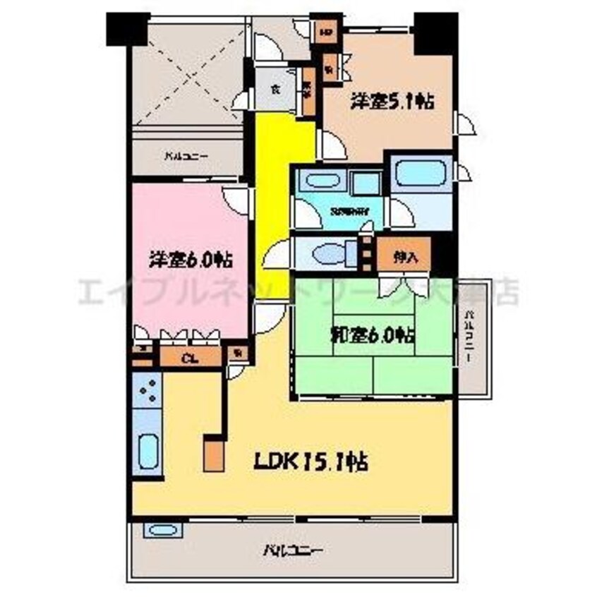 間取図 東海道本線<琵琶湖線・JR京都線>/膳所駅 徒歩18分 4階 築20年