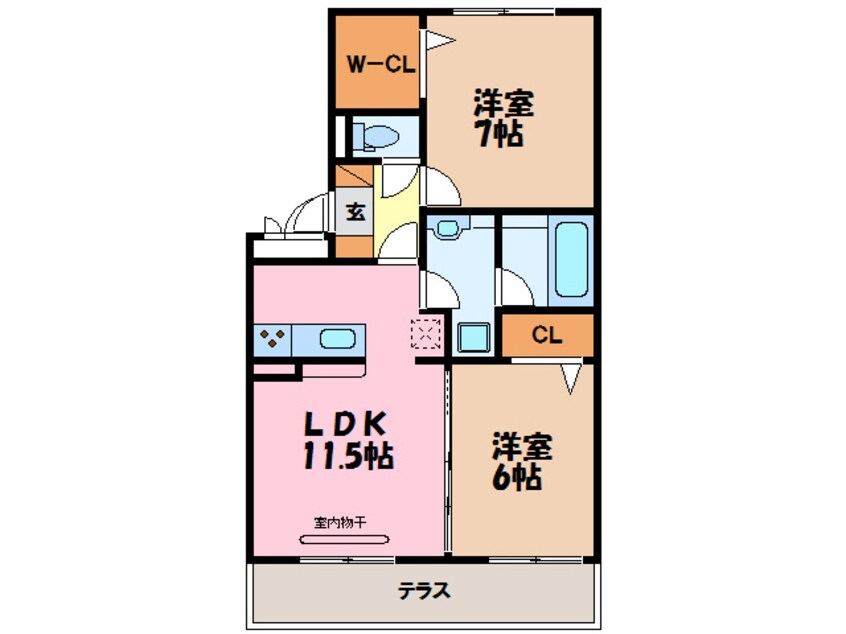 間取図 東海道本線<琵琶湖線・JR京都線>/石山駅 徒歩23分 3階 築10年