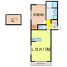 ボアソルテ参番館 1LDKの間取り