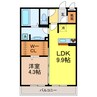 セジュール神宮道 1LDKの間取り