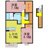 湖西線/比叡山坂本駅 徒歩10分 2階 築10年 2LDKの間取り