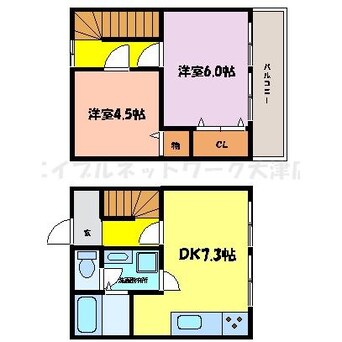 間取図 湖西線/唐崎駅 徒歩23分 1-2階 築57年