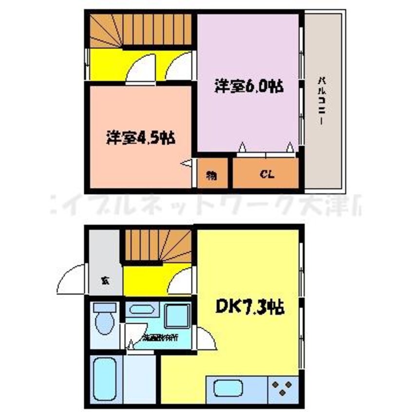 間取図 湖西線/唐崎駅 徒歩23分 1-2階 築57年