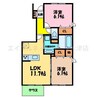 湖西線/大津京駅 徒歩10分 1階 築8年 2LDKの間取り