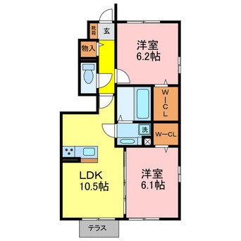 間取図 東海道本線<琵琶湖線・JR京都線>/瀬田駅 徒歩20分 1階 築6年