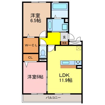 間取図 東海道本線<琵琶湖線・JR京都線>/瀬田駅 徒歩18分 3階 築6年