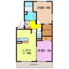 東海道本線<琵琶湖線・JR京都線>/石山駅 徒歩23分 3階 築7年 2LDKの間取り