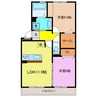 レークシティ 2LDKの間取り