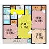 生出マンション 3DKの間取り