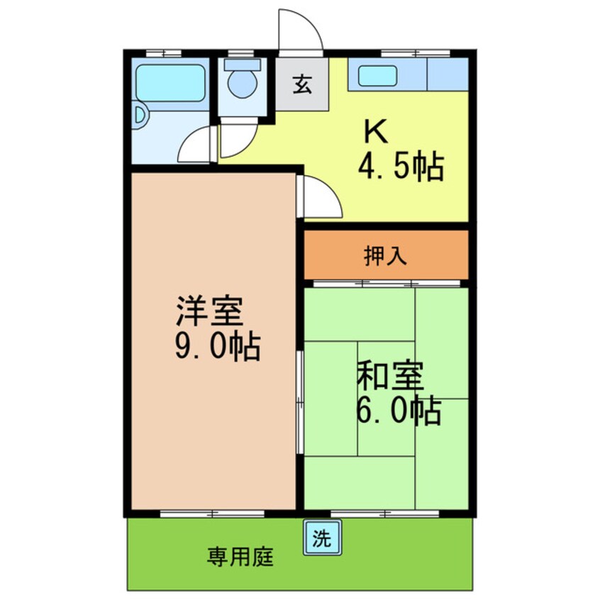 間取図 湖西線/唐崎駅 徒歩8分 1階 築49年