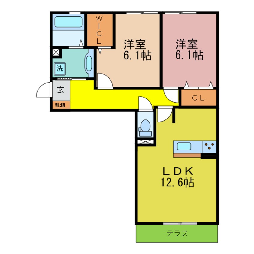 間取図 湖西線/唐崎駅 徒歩9分 1階 築3年