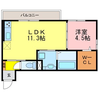 間取図 湖西線/大津京駅 徒歩24分 2階 築5年