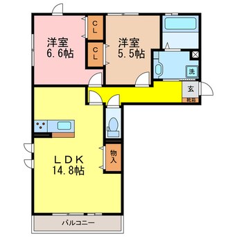 間取図 東海道本線<琵琶湖線・JR京都線>/瀬田駅 徒歩22分 3階 築8年