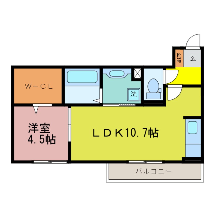 間取図 東海道本線<琵琶湖線・JR京都線>/石山駅 バス8分水天宮下車:停歩3分 2階 築4年