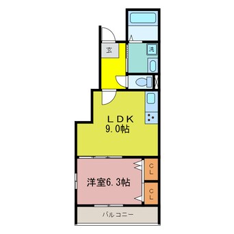 間取図 東海道本線<琵琶湖線・JR京都線>/瀬田駅 徒歩17分 1階 築3年