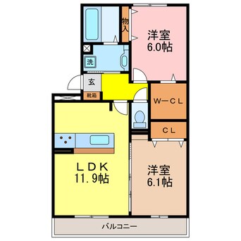 間取図 東海道本線<琵琶湖線・JR京都線>/瀬田駅 徒歩13分 2階 築7年