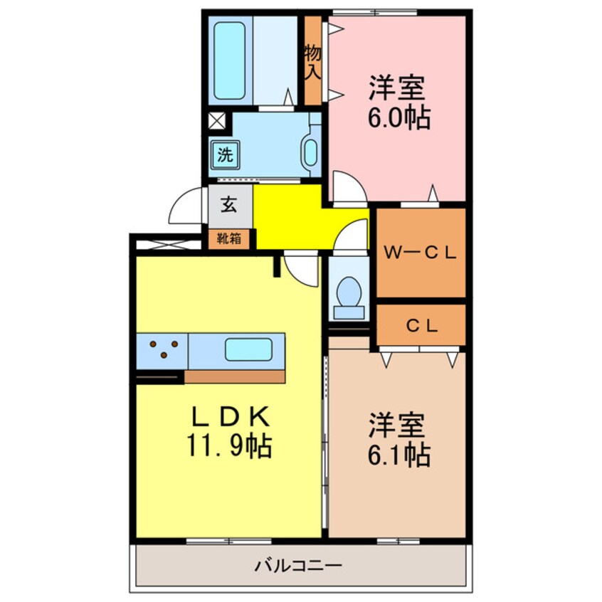 間取図 東海道本線<琵琶湖線・JR京都線>/瀬田駅 徒歩13分 2階 築7年