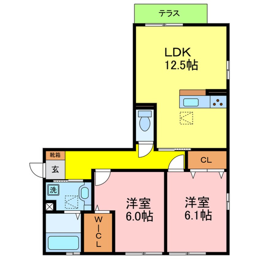 間取図 東海道本線<琵琶湖線・JR京都線>/瀬田駅 徒歩14分 1階 築2年