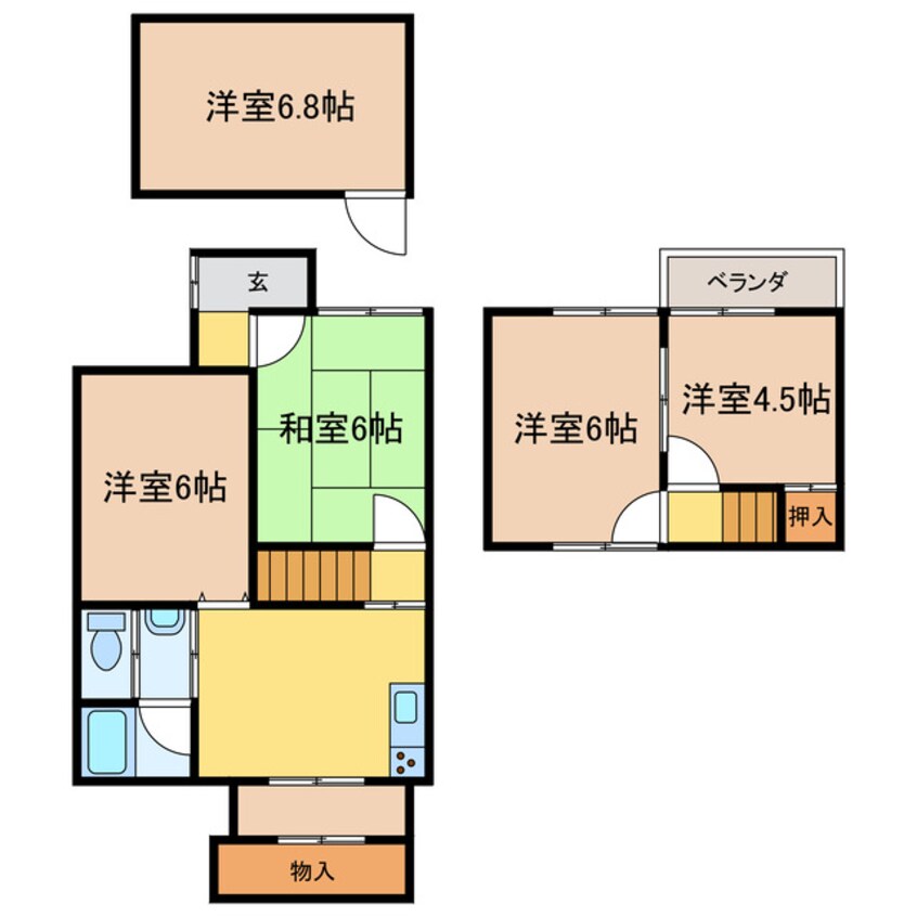 間取図 富士見台貸家（25-13）