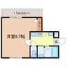 アークリード石山寺 1Kの間取り