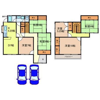 間取図 東海道本線<琵琶湖線・JR京都線>/石山駅 バス20分南郷中学校バス停下車:停歩2分 1-2階 築43年