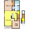 ベルカレントⅡ 1LDKの間取り
