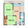 目片アパートB棟 2DKの間取り