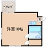クッキィー松原 1Rの間取り