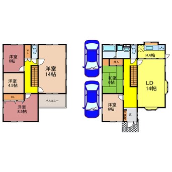 間取図 一里山4丁目貸家（4-66）