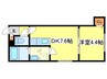 インヴェスト北8条 1DKの間取り