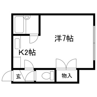 間取図 ヒュース北３２B