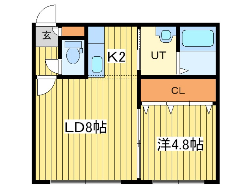 間取図 中央バス(東区)/東苗穂8-1 徒歩1分 2階 築16年