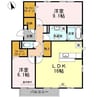 リビングタウン湖山 2LDKの間取り