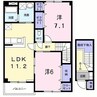 ピエ・デル・モンテ 2LDKの間取り