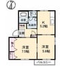 第7ダイカクハイツ 2Kの間取り
