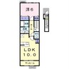 ラック・ヴィラⅡ 1LDKの間取り