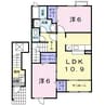 ラック・ヴィラⅡ 2LDKの間取り