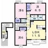 シーサイドレジデンス 3LDKの間取り
