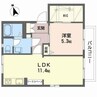 カーサワンセブン 1LDKの間取り